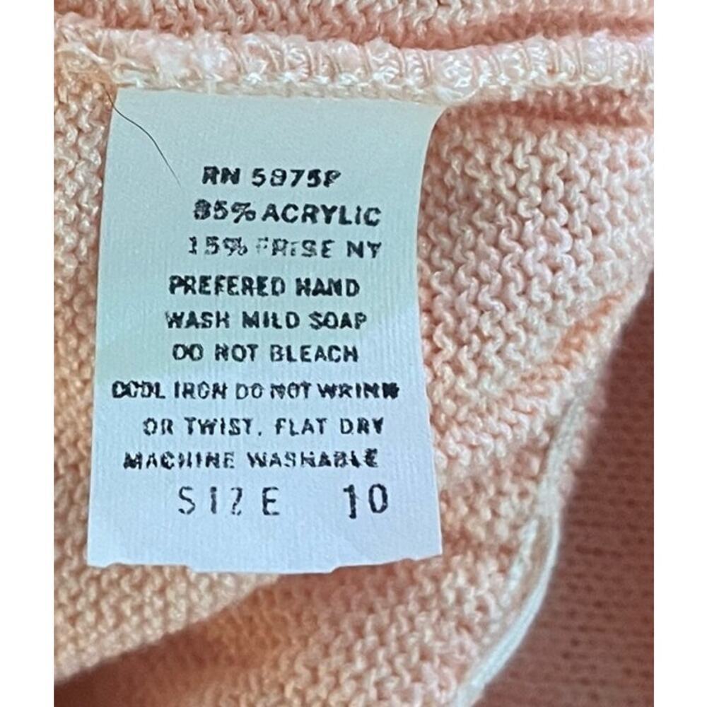 Vintage 70's Peach Vintage Dainty Knit Laura Alyzia Sweater Skirt Set-Size 10 - Picture 12 of 12